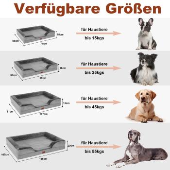 Hundesofa Grosse Hunde, Hundecouch Flauschig, Hundebett Waschbar, rutschfest Hundebetten, Weich Bequem Hundebett, Haustierbett für mittlere große Hunde (71 * 58 * 18cm)